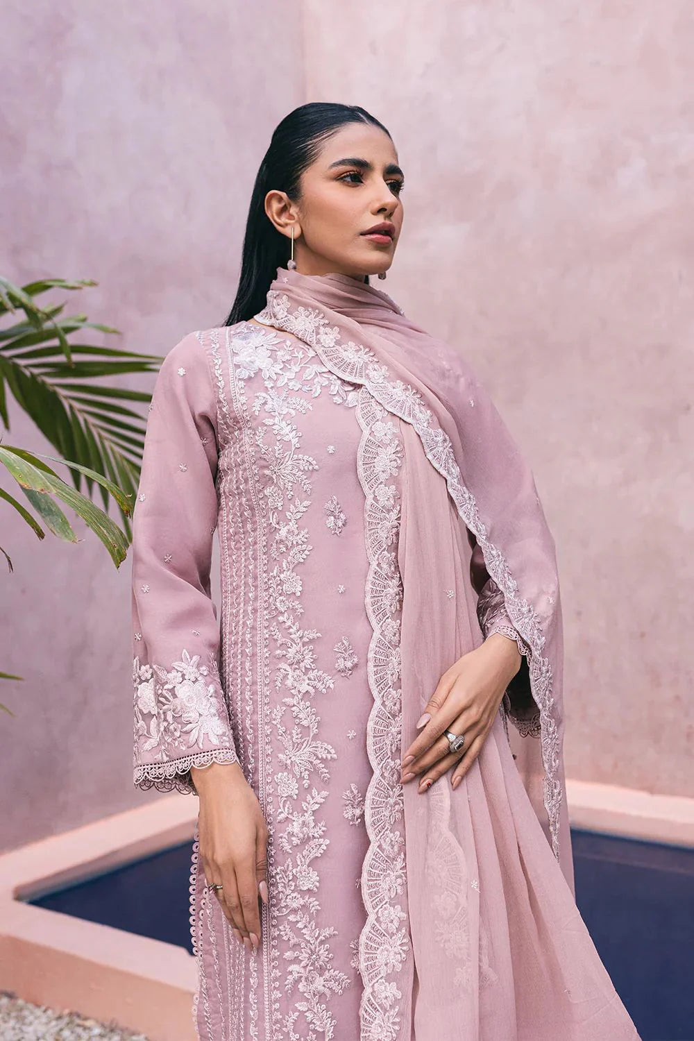 Azure Unstitched Dhanak 3 Pcs with Dhanak Emb Shawl -805